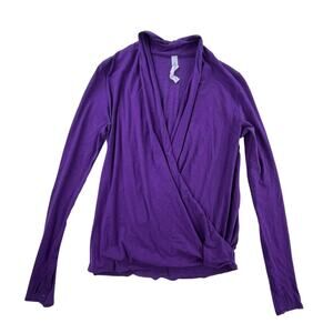 Lululemon Purple Striped V neck Wrap style long sleeve Top, size 6